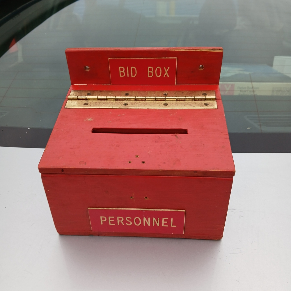 Vintage Red Bid Box